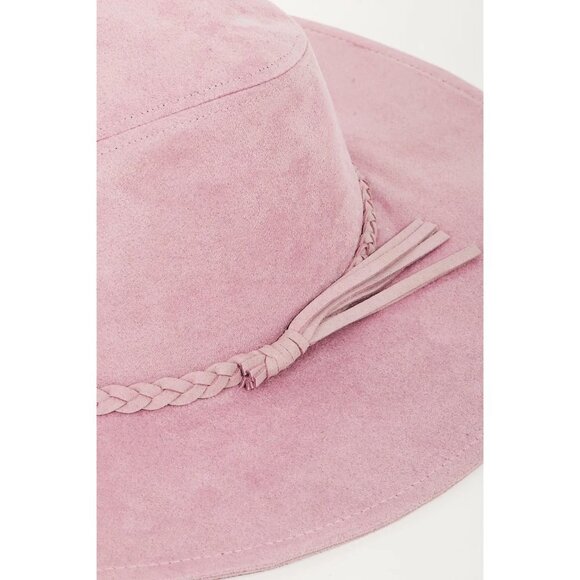 Fame Braided Faux Suede Hat - Picture 2 of 4